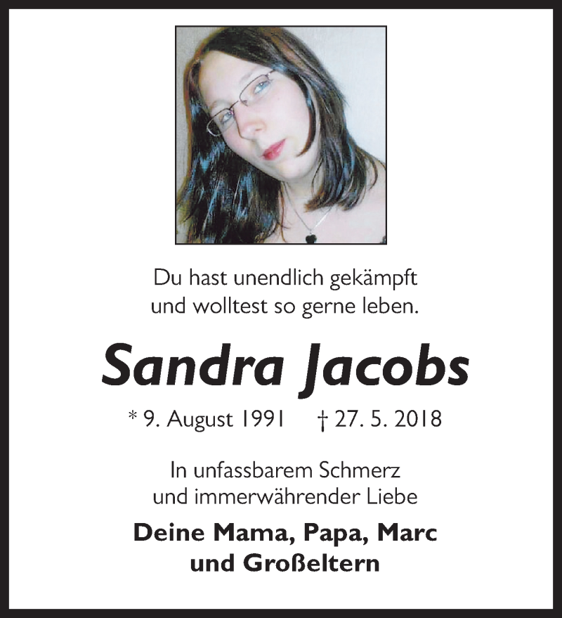 Traueranzeigen Von Sandra Jacobs Nordwest Trauerde 