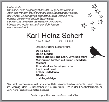 Traueranzeige von Karl-Heinz Scherf von Rhein-Zeitung