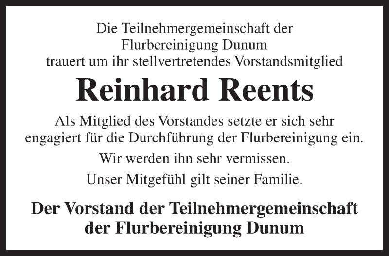  Traueranzeige für Reinhard Reents vom 29.11.2019 aus Rhein-Zeitung