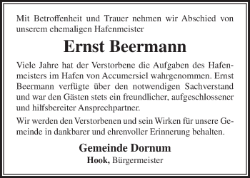 Traueranzeige von Ernst Beermann von Rhein-Zeitung