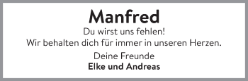 Traueranzeige von Manfred Heinen von Rhein-Zeitung