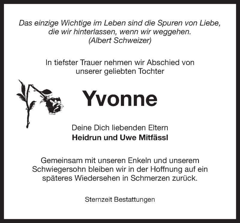  Traueranzeige für Yvonne von Garrel vom 10.06.2020 aus Wilhelmshavener Zeitung
