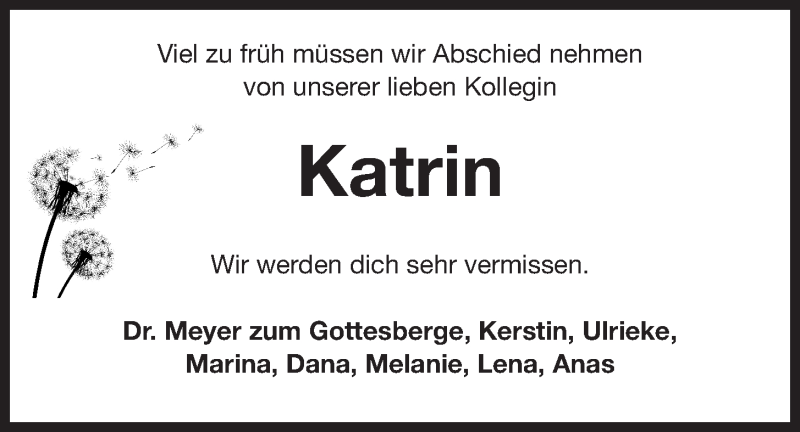  Traueranzeige für Katrin Doden vom 30.10.2021 aus Wilhelmshavener Zeitung