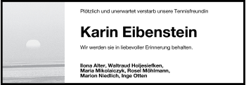 Traueranzeige von Karin Eibenstein von Wilhelmshavener Zeitung