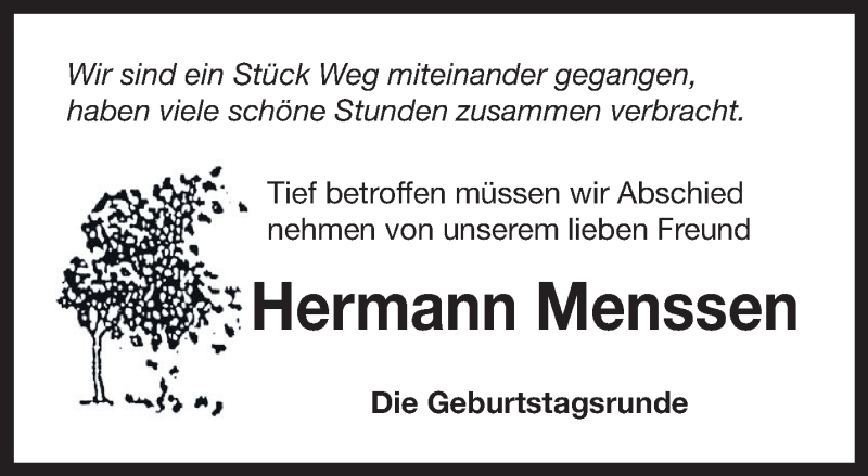  Traueranzeige für Hermann Menssen vom 15.06.2021 aus Anzeiger für Harlingerland