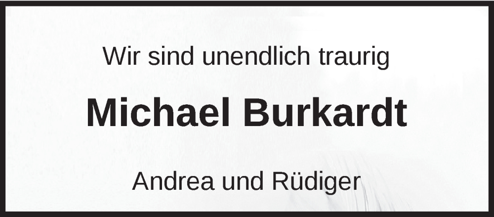  Traueranzeige für Michael Burkardt vom 02.02.2023 aus Anzeiger für Harlingerland