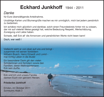 Traueranzeige von Eckhard Junkhoff von Emder Zeitung