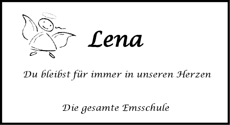  Traueranzeige für Lena Waalkes vom 23.04.2012 aus Emder Zeitung