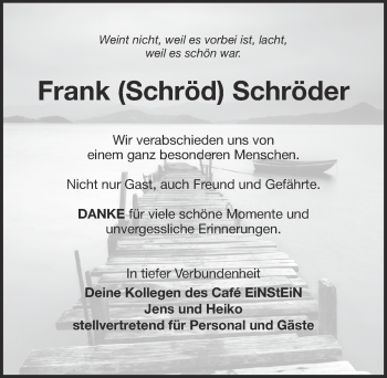 Traueranzeige von Frank Schröder von Emder Zeitung