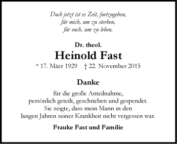 Traueranzeige von Heinold Fast von Emder Zeitung