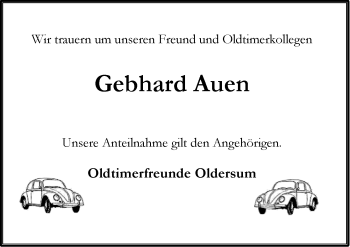 Traueranzeige von Gebhard Auen von Emder Zeitung