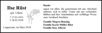 Traueranzeige von Ilse Rüst von Emder Zeitung
