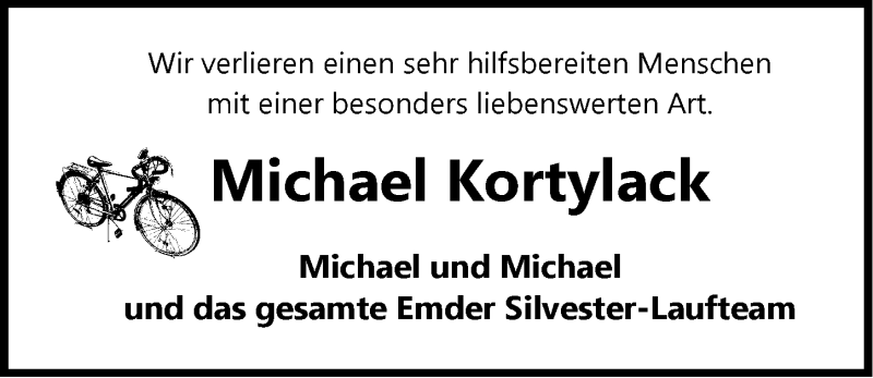  Traueranzeige für Michael Kortylack vom 14.08.2018 aus Emder Zeitung