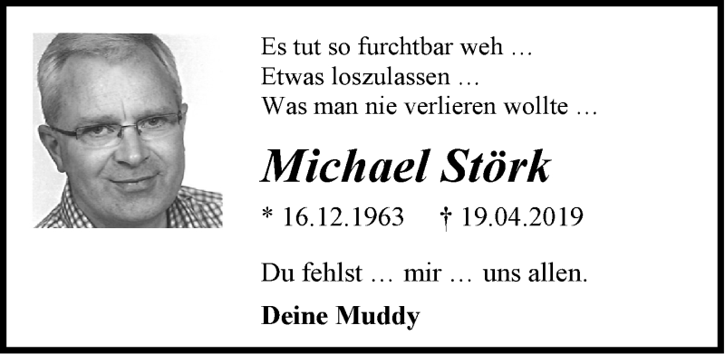  Traueranzeige für Michael Störk vom 16.12.2019 aus Emder Zeitung
