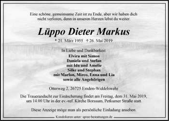 Traueranzeige von Lüppo Dieter Markus von Emder Zeitung